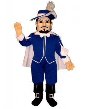 Spanish Officer in Blue Suit Mascot Costume People