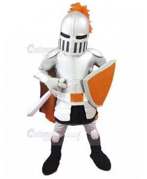 Well-equipped White British Knights Mascot Costume People