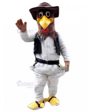 Passionate Eagle in Gunslinger Suit Mascot Costume People