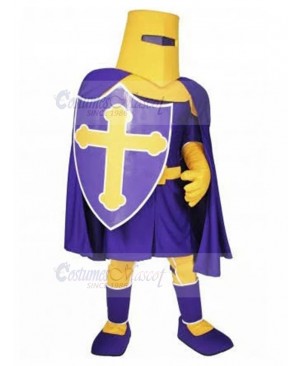 Purple and Yellow Teutonic Knights Mascot Costume People