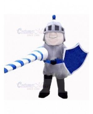 Blue Competitive Knight Mascot Costume People