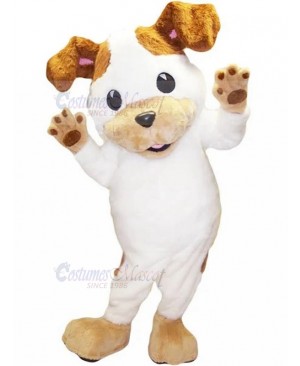 White and Brown Jack Russell Terrier Dog Mascot Costume