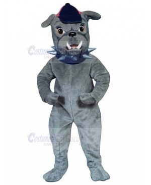 Gray British Bulldog Mascot Costume with Peaked Cap