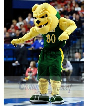Fierce Bulldog Mascot Costume Animal in Green Jersey