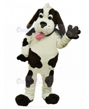 Lovely Beige Dalmatian Dog Mascot Costume with Long Ears Animal