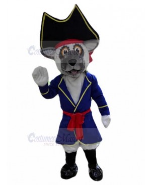 Lovely Gray French Bulldog Mascot Costume in Pirate Suit Animal