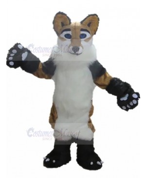 Furry Brown and White Fox Dog Mascot Costume Animal