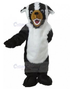 White and Black Rottweiler Dog Mascot Costume with Brown Mouth Animal