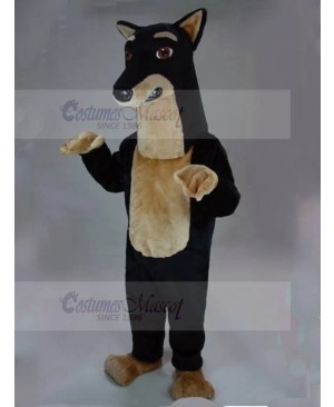 Serious Black Pinscher Dog Mascot Costume Animal