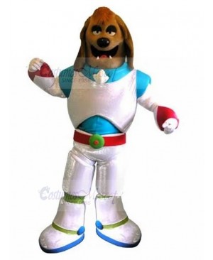 Brown Dog Mascot Costume Animal with White Spacesuit