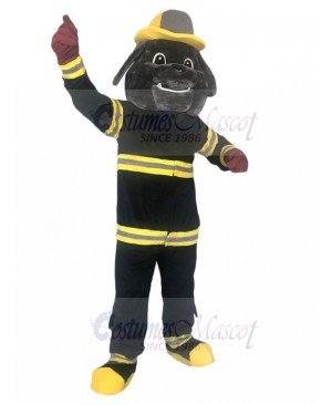 Mighty Black Fire Bulldog Mascot Costume Animal