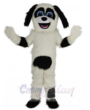 Black and White Sheepdog Mascot Costume Animal with Blue Eyes