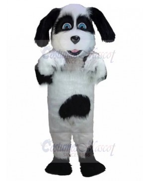 Friendly White and Black Old English Sheepdog Mascot Costume Animal