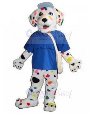 Artistic Dalmatian Dog Mascot Costume with White Shoulder Bag Animal