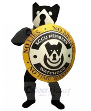 Bruce The Watch Dog Mascot Costume with Shield Animal