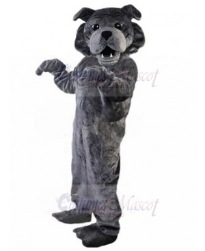 Alert Grey Bulldog Mascot Costume Animal