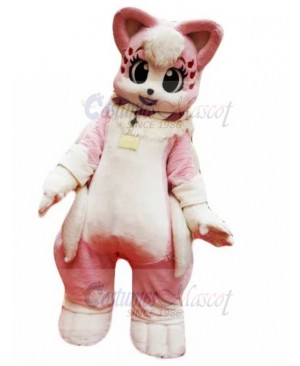 Cute Light Pink Leopard Mascot Costume Animal