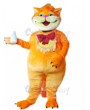 Friendly Babysitter Orange Cat Mascot Costume Animal