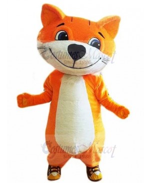 Cheerful Cute Orange Cat Mascot Costume Animal