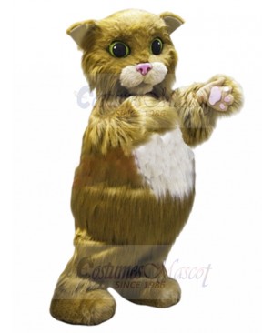 Long-fur Golden Cat Mascot Costume Animal