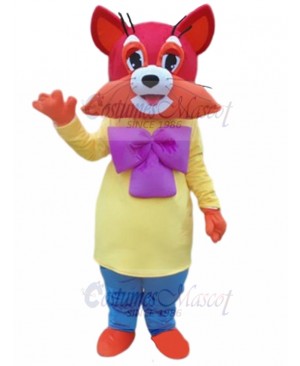 Orange Cat Mascot Costume in Yellow Animal