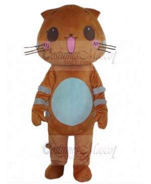 Cute Orange Cat Mascot Costume with White Stripe Animal