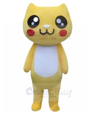 Affectionate Yellow Cat Mascot Costume Animal