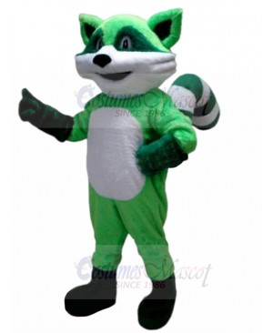 Green and White Cat Mascot Costume Animal