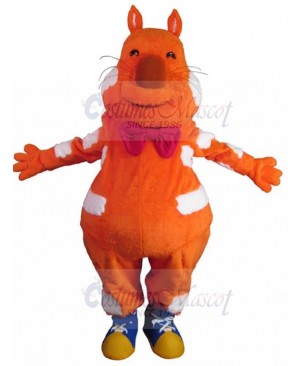 Delighted Orange Cat Mascot Costume with Bow Tie Animal