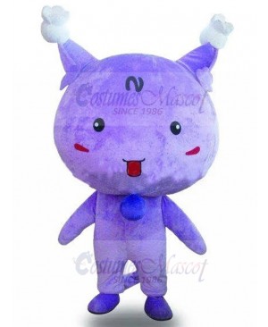 Purple Bun Cat Mascot Costume Animal