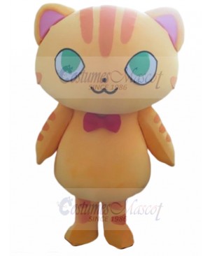 Green-eyed Yellow Cat Mascot Costume Animal