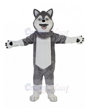 Absent-minded Grey Husky Dog Mascot Costume Animal