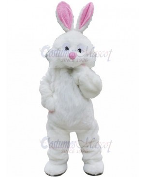 Furry White Rabbit Easter Bunny Mascot Costume Animal