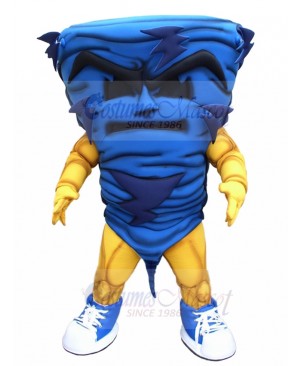 Horrible Blue Tornado Mascot Costume with Lightning