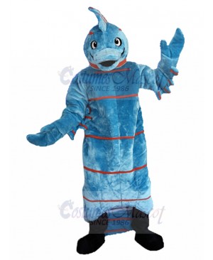 Light Blue Hippocampus Mascot Costume with Red Stripe Animal