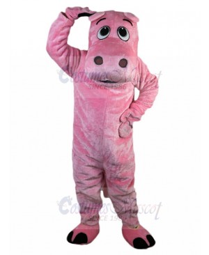 Funny Pink Hippo Mascot Costume Animal