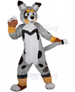 Tricolor Furry Husky Dog Mascot Costume Animal