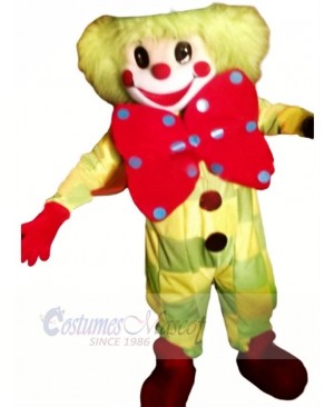 Clown With Big Bow Mascot Costume Cartoon