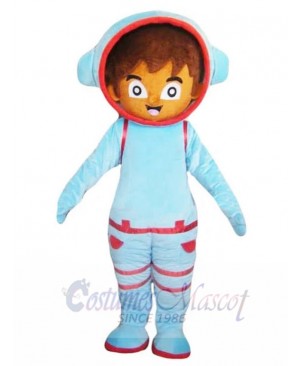 Brown Astronaut Boy Cosmonaut Mascot Costume People