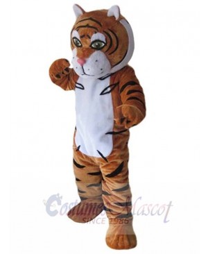 Brown Tiger Mascot Costume Animal with Pink Nose