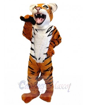 Fierce Brown and White Tiger Mascot Costume Animal