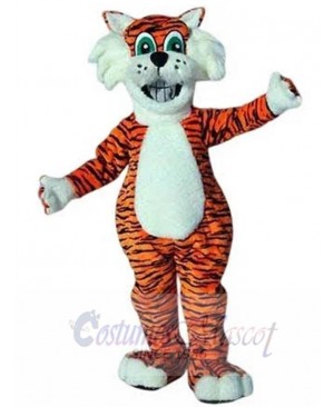 Funny Tiger Mascot Costume Animal with Green Eyes