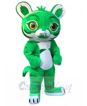 Lovely Green Tiger Mascot Costume Animal