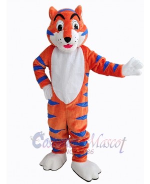 Tiger with Blue Stripes Mascot Costume Animal