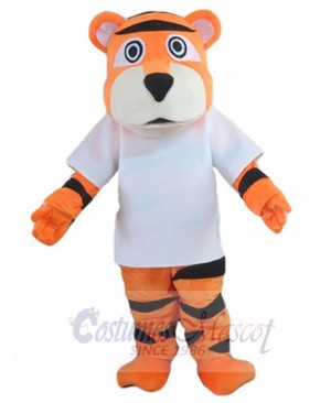 Sport Tiger Mascot Costume Animal in White Shirt