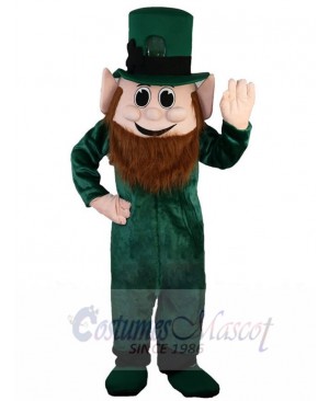 Brown Beard Green Elf Mascot Costume Cartoon