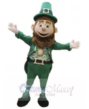 Friendly Magic Leprechaun Mascot Costume Cartoon