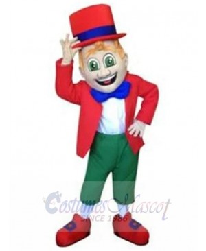 Leprechaun Mascot Costume Cartoon in Red Suit