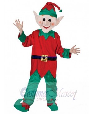 Red and Green Elf Mascot Costume Cartoon