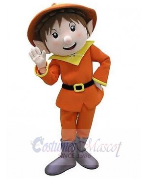 Orange Leprechaun Elf Mascot Costume Cartoon